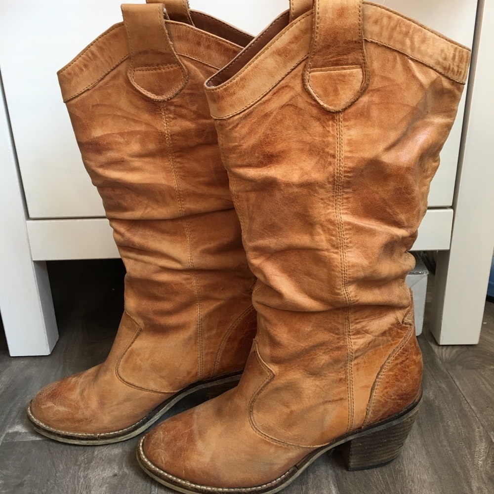 ALDO 36 / 6 leather boots, camel brown
